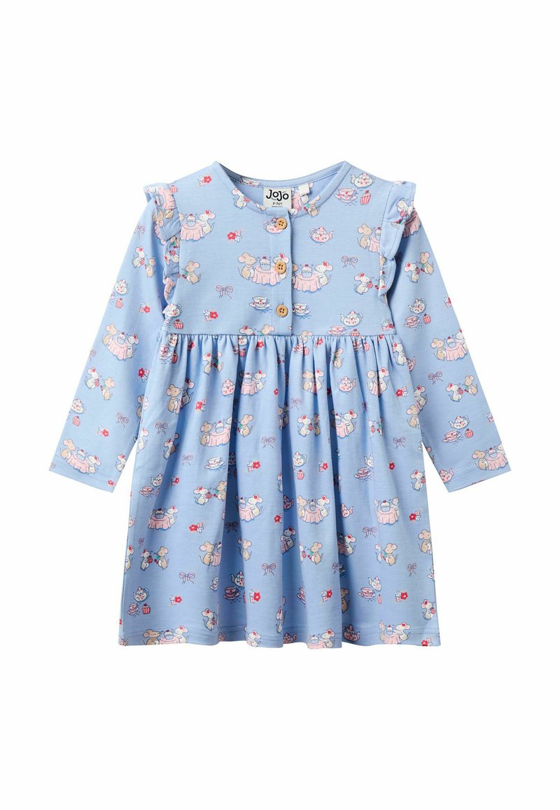 JoJo Maman Bébé REGULAR FIT - MOUSE TEA PARTY FRONT FRILL  - Žerzejové šaty - blue