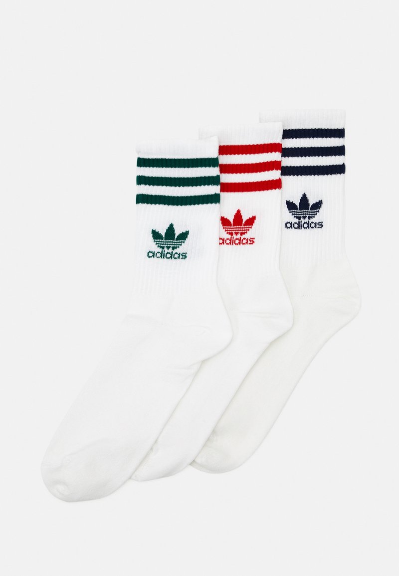 adidas Originals CREW 3 PACK - Ponožky - white/night indigo