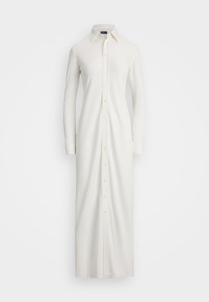 Polo Ralph Lauren BUTTONED PONTE MAXI SHIRTDRESS - Skjortekjole - trophy cream
