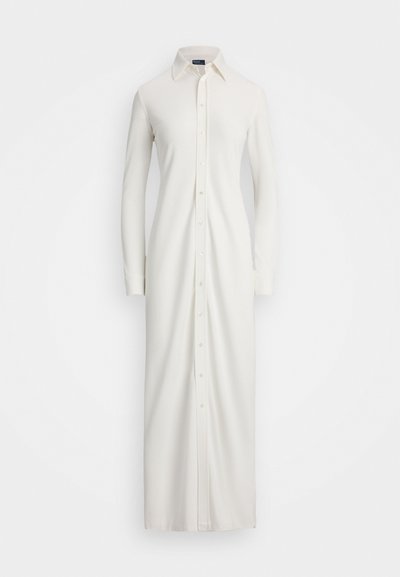 Polo Ralph Lauren BUTTONED PONTE MAXI SHIRTDRESS - Vestido camiseiro - trophy cream