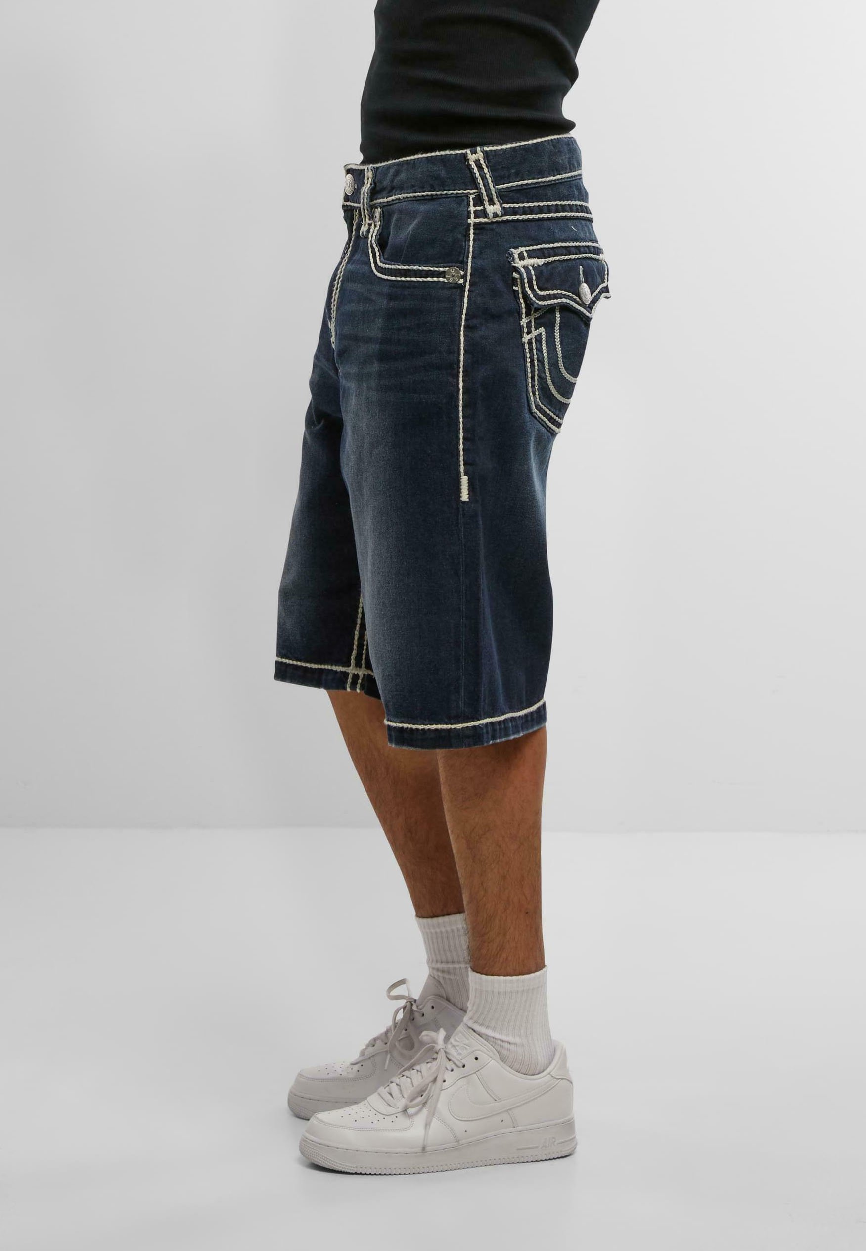True Religion VINNY ROPE STITCH - Denim shorts - blue - Zalando