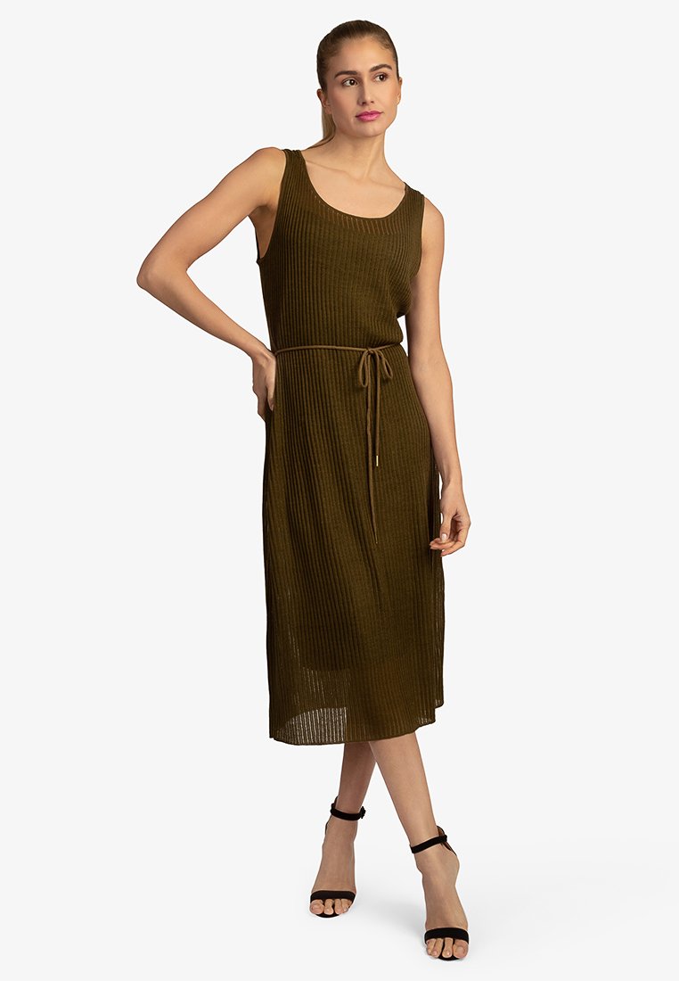 Apart Gebreide jurk kaki