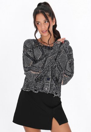 Strickjacke - navy offwhite
