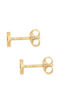 Cercei din argint sterling placat cu aur. Design simplu circular, cu o finisare netedă și închidere tip push-back. Marcati cu "925".