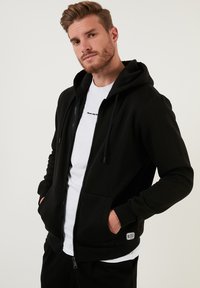 Buratti Majica s kapuljačom i patentnim zatvaračem - black
