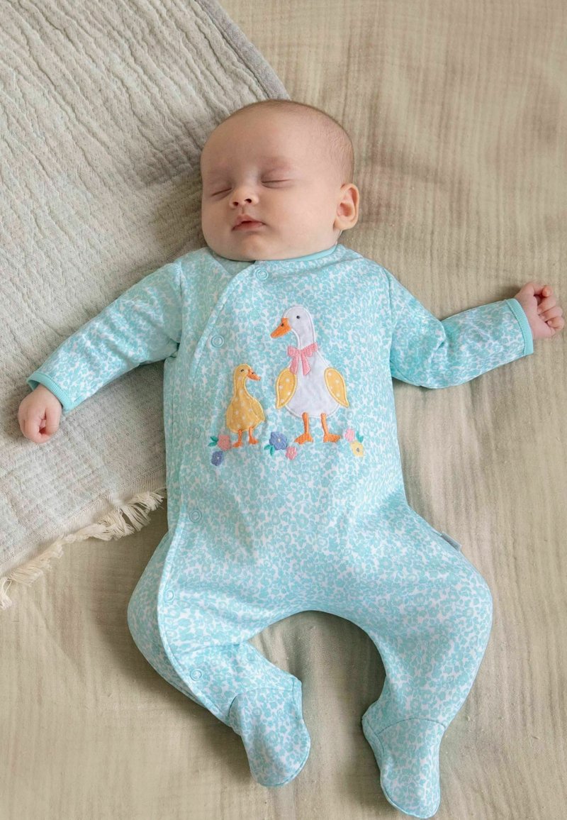 JoJo Maman Bébé DINO APPLIQUE STANDARD - Tutina - blue duck