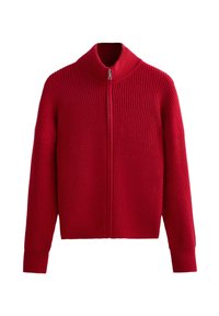 LONG RIB-KNIT - Gilet - mottled red