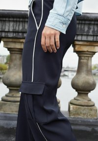 Next SIDE STRIPE WIDE LEG  - Cargobyxor - navy blue