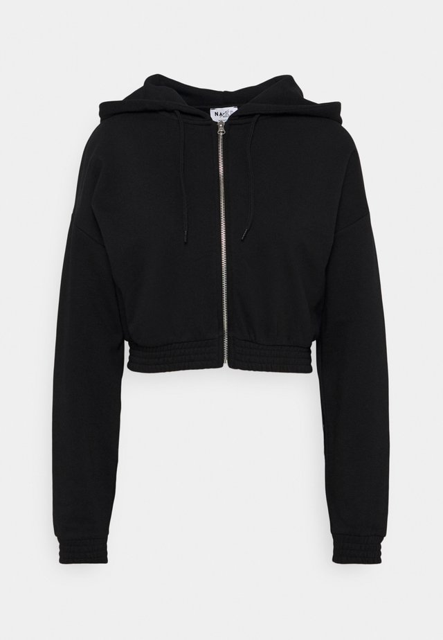 ZIP DETAIL HOODIE - Sweatjacke - black