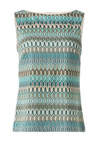 comma ÄRMELLOSES MIT ALL-OVER-MUSTER - Top - pastelltürkis