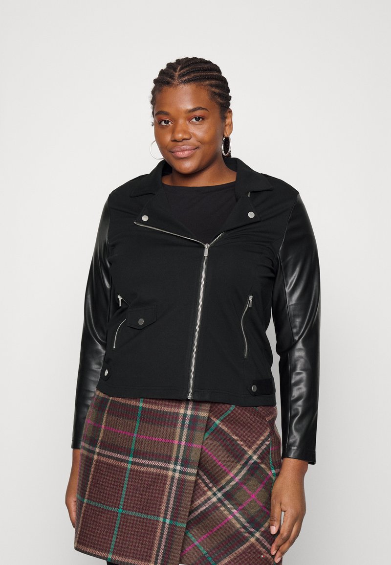 ONLY Curve ONCPOPTRASH BIKER JACKET Leichte Jacke black/schwarz