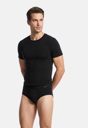 AMMANN, 3ER PACK SHIRT 1/2 ARM DAY CLASSIC / JEANS FEINRIPP - Undershirt - anthrazit