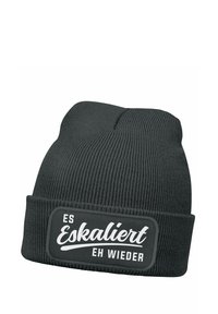 MoonWorks MIT PATCH MIT SPRUCH PARTY ESKALIERT EH WIEDER AUFDRUCK LUSTIG  - Beanie - dunkelgrau
