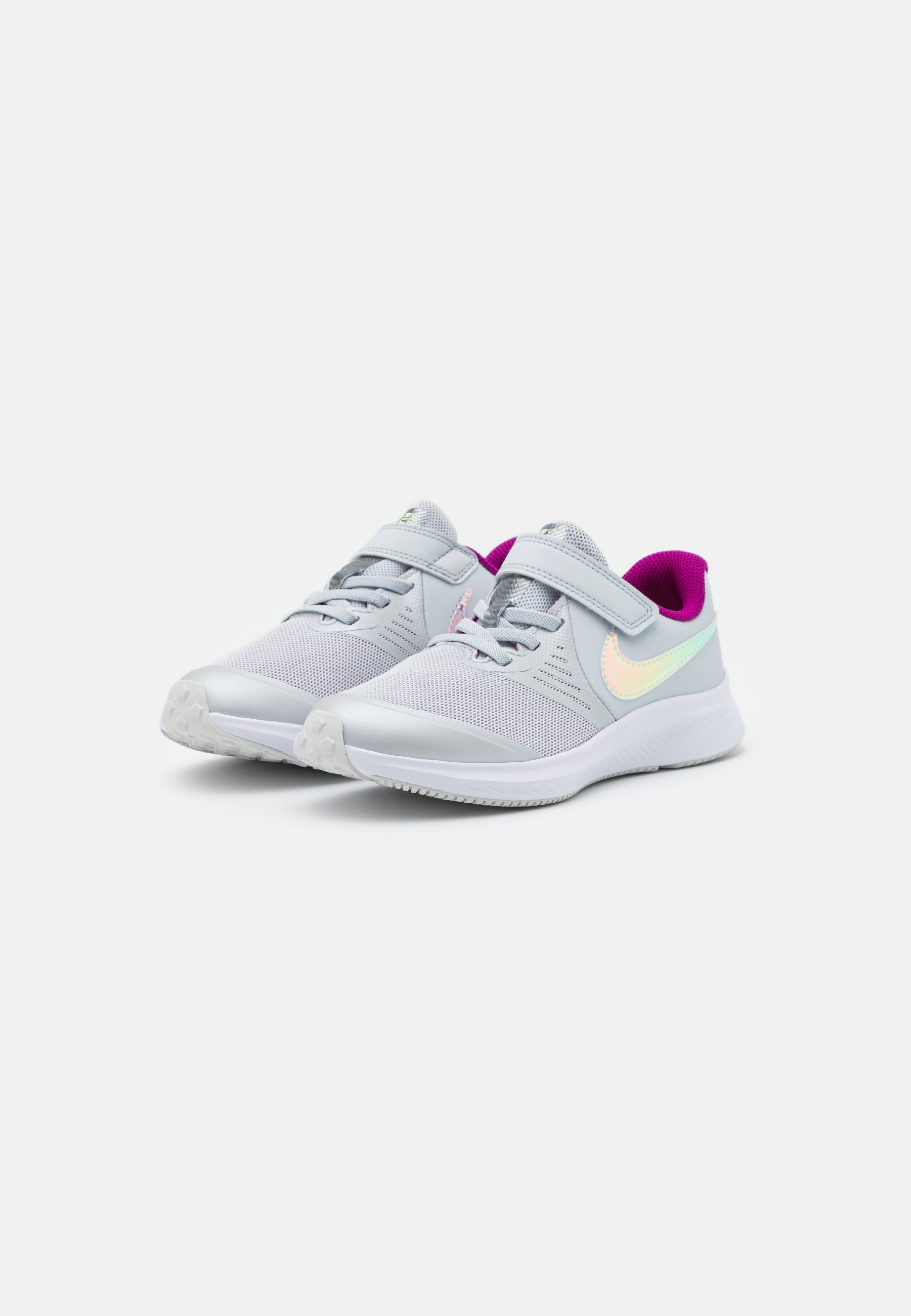 Nike Performance STAR RUNNER 2 POWER UNISEX - Zapatillas de running neutras  - pure platinum/multicolor/barely volt/red plum/white/gris claro - Zalando .es