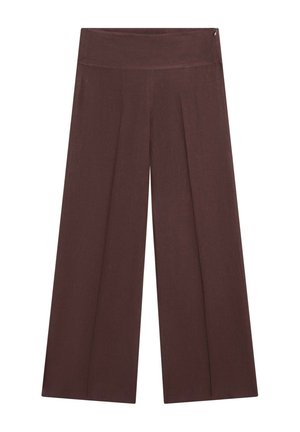 Massimo Dutti, FLARE FIT PANTS WITH STRIPED DETAILS - Bukser - brown