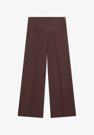 Massimo Dutti, FLARE FIT PANTS WITH STRIPED DETAILS - Bukser - brown