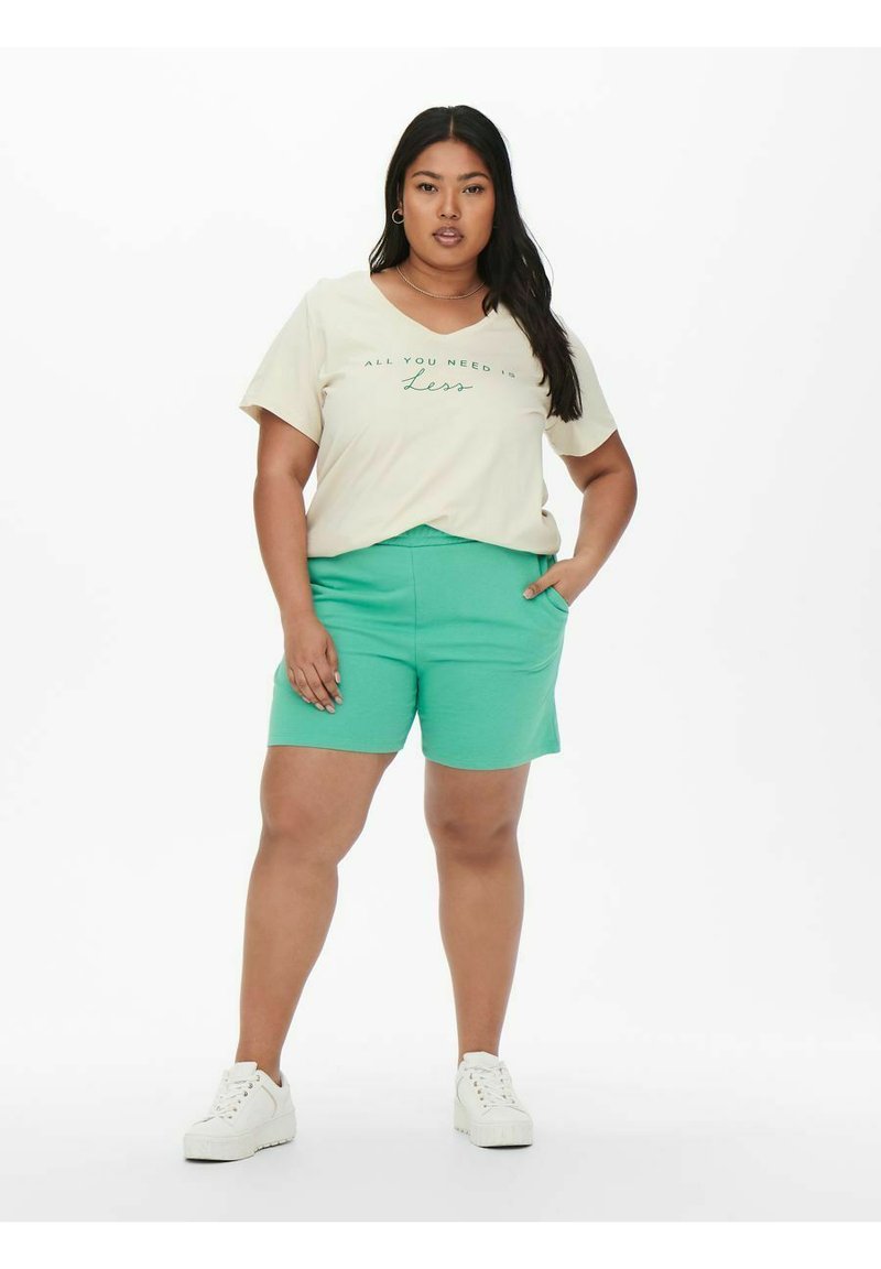 Damen T-Shirts | ONLY Carmakoma CURVY REG V-AUSSCHNITT- T-Shirt print moonbeam/offwhite - BO04454 Damen T-Shirts | ONLY Carmakoma CURVY REG V-AUSSCHNITT- T-Shirt print moonbeam/offwhite - BO04454