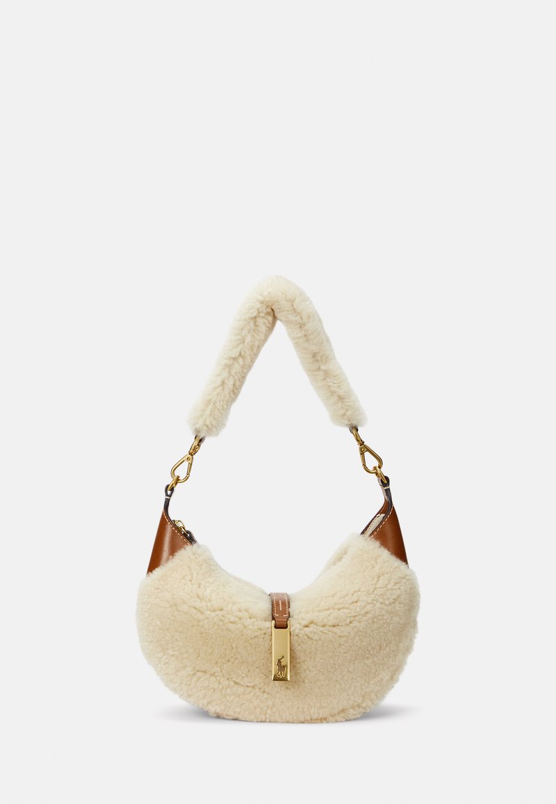 Polo Ralph Lauren POLO ID SHEARLING MINI SHOULDER BAG - Rokassoma - cream/cuoio