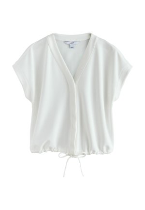 Next, SHORT SLEEVE V-NECK BUBBLEHEM TOP - T-shirts basic - ecru