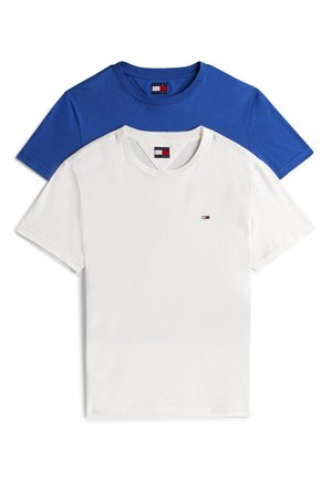 Tommy Jeans SLIM TEE 2 PACK - Basic T-shirt - ecru/tempo blue