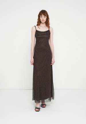 OLEANA MESH - Rochie de zi - brown / cream polka dot
