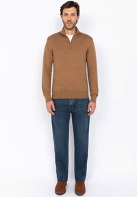 Schott Striktrøje - camel