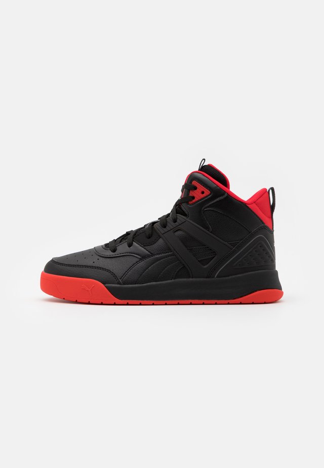 BACKCOURT MID UNISEX - Korkeavartiset tennarit - black/high risk red/dark shadow/silver