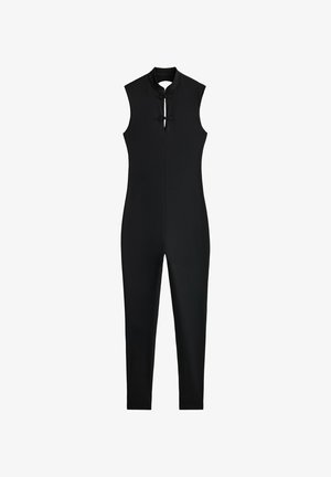 OYSHO, COMFORTLUX LONG JUMPSUIT WITH MANDARIN COLLAR - Overal - black