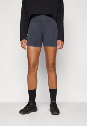 WASHED SEAMLESS SHORTS - Leggings - black