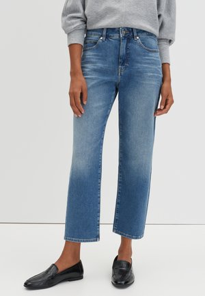 MID RISE RELAXED FIT CROPPED - Straight leg jeans - mid dusty blue
