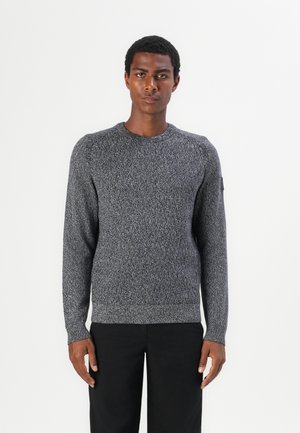TOM TAILOR STRUCTURED MULTICOLOR CREW NECK  - Pullover - navy/multi coloured