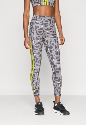 FARM LEGGINGS - Tights - black/crystal linen/unity lime