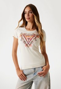 FLORALES LOGO-DREIECK - T-shirts print - creme