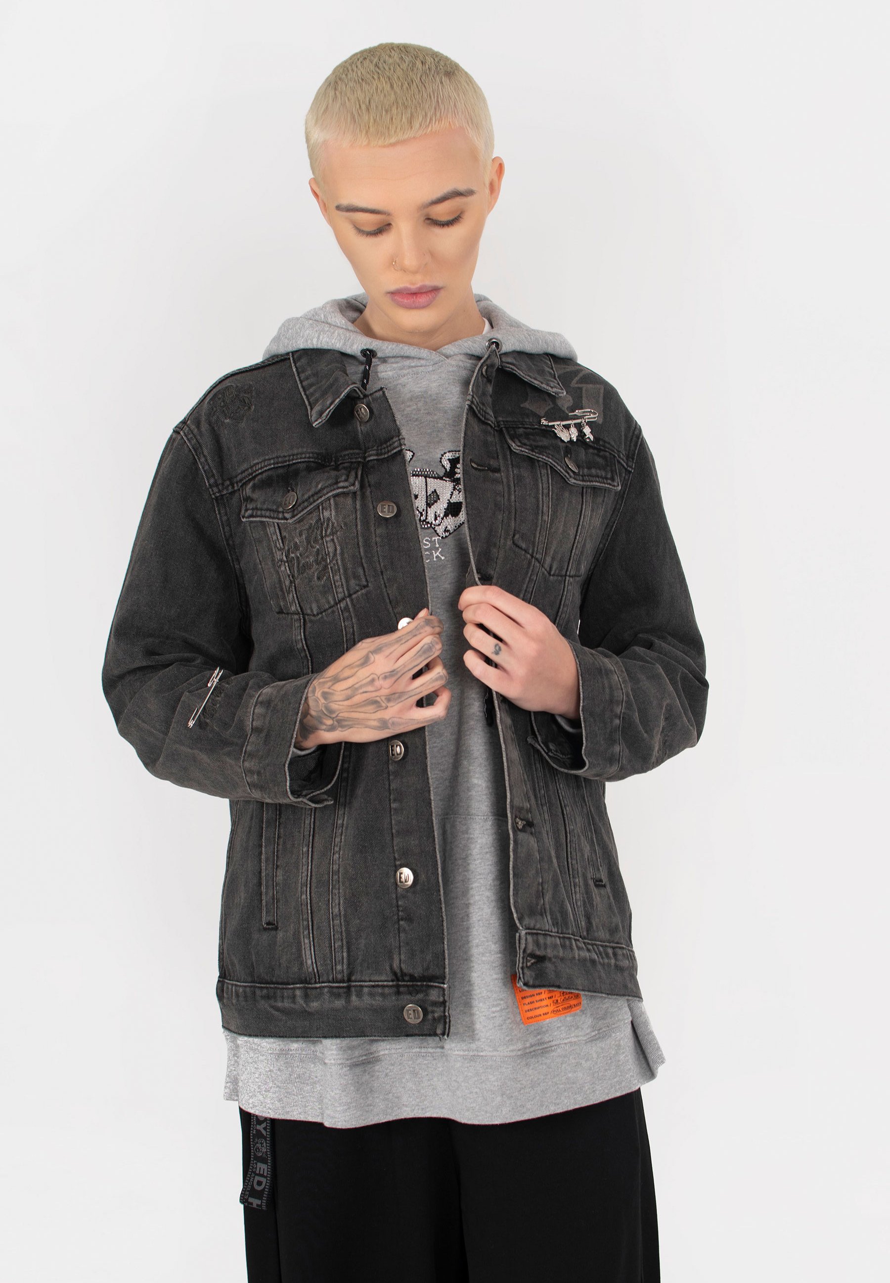 vintage grey denim jacket