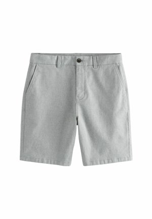 Pilkos šortai, pagaminti iš audinio su audimo konstrukcija, turi dvi šonines kišenes ir sagčių užsegimą. Dizainas paprastas, su tiesiu pjūviu.