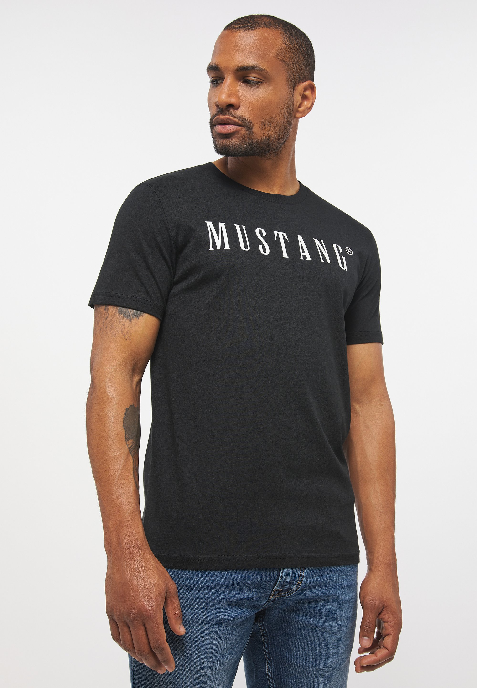 MUSTANG T-shirt Uomo – Maglietta Basic In Cotone Con Stampa – Colori E Taglie Forti Fino A 6XL