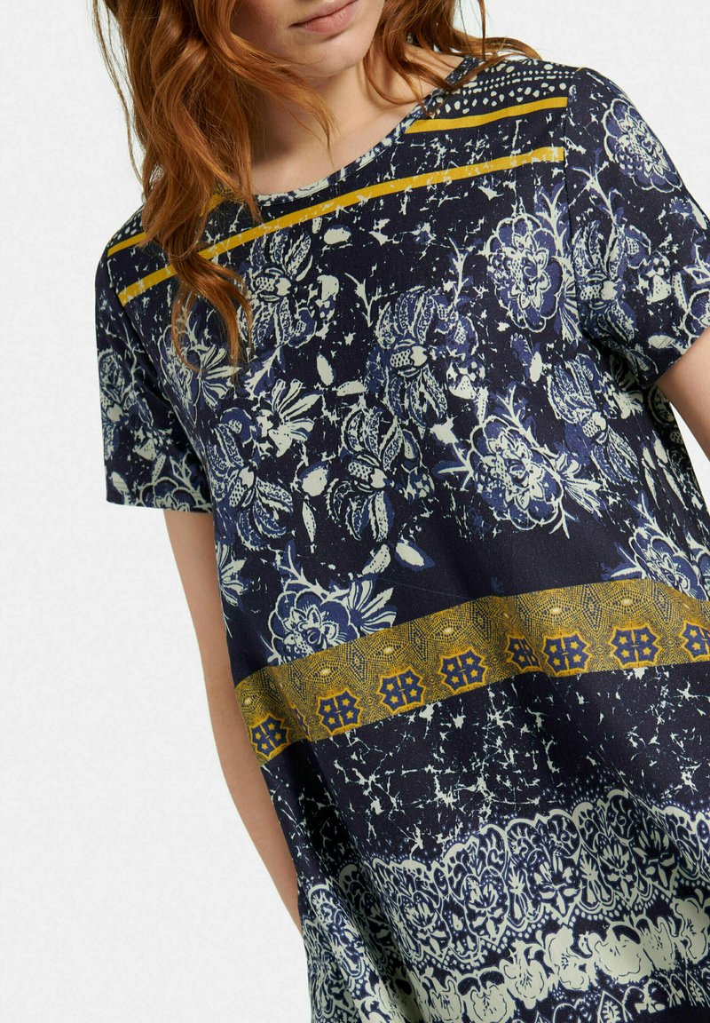 Damen Freizeitkleider | Green Cotton Freizeitkleid marine/maisgelb/blau - GE13443 Damen Freizeitkleider | Green Cotton Freizeitkleid marine/maisgelb/blau - GE13443