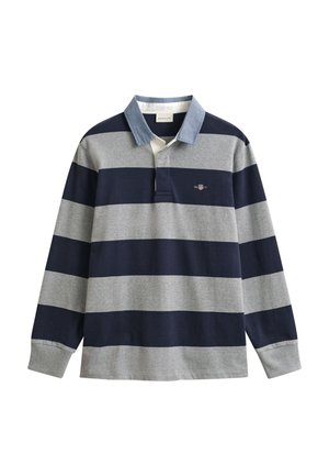 GANT STRIPE HEAVY RUGGER - T-shirt à manches longues - grey melange