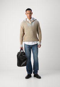 Scotch & Soda ZIP TROYER SWEATER - Pulover - mocha