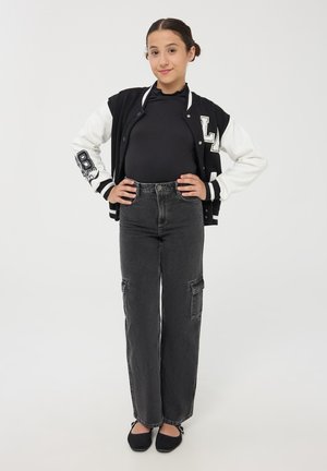 Terranova CARGO WIDE - Jeans a sigaretta - nero denim