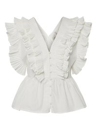 YASRUNA RUFFLE - Bluse - star white