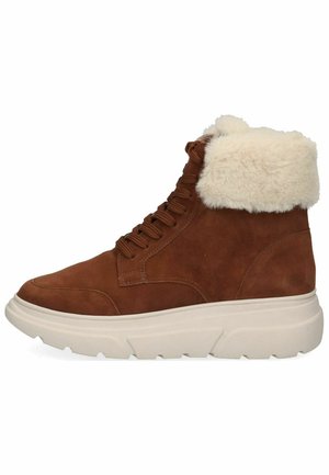 Sneakers high - cognac suede