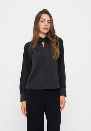 Anna Field by Zalando, SHEER LONG SLEEVES SATIN CHIFFON BLOUSE - Blūze - black
