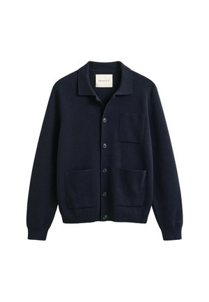 GANT, GANT MILANO KNIT CARDIGAN - Gilet - evening blue