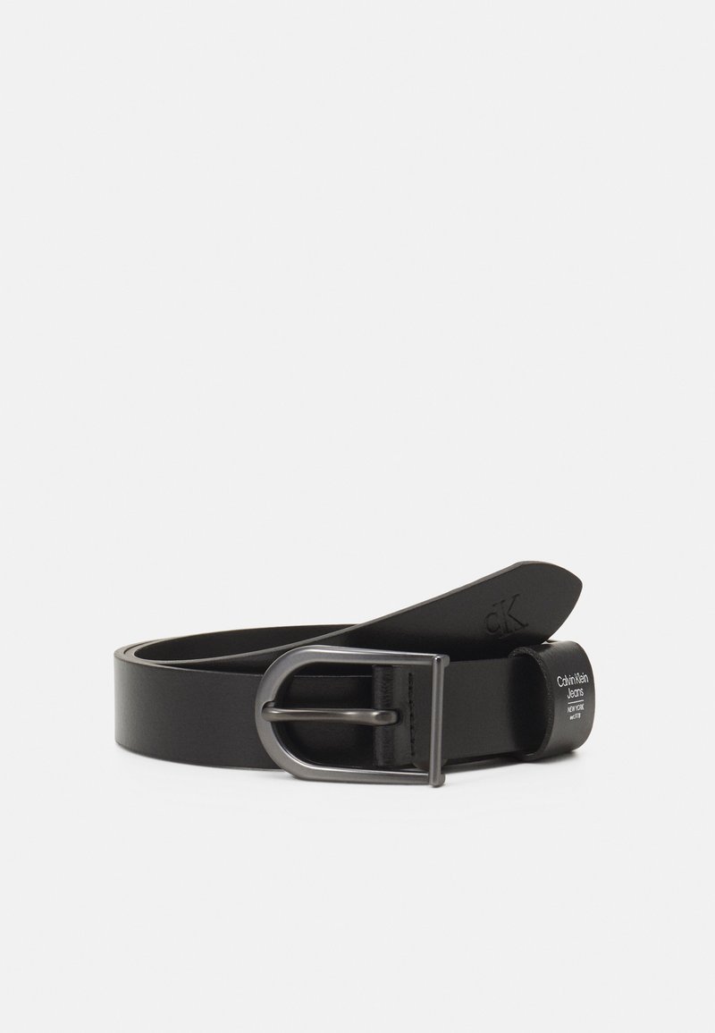 Calvin Klein Jeans ROUND LOGO LOOP BELT - Belt - black - Zalando.ie
