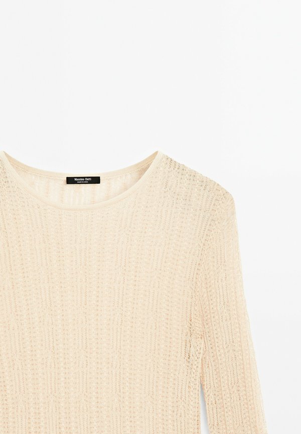 LONG SLEEVE IN OPENWORK - Jumper - mottled beige3
