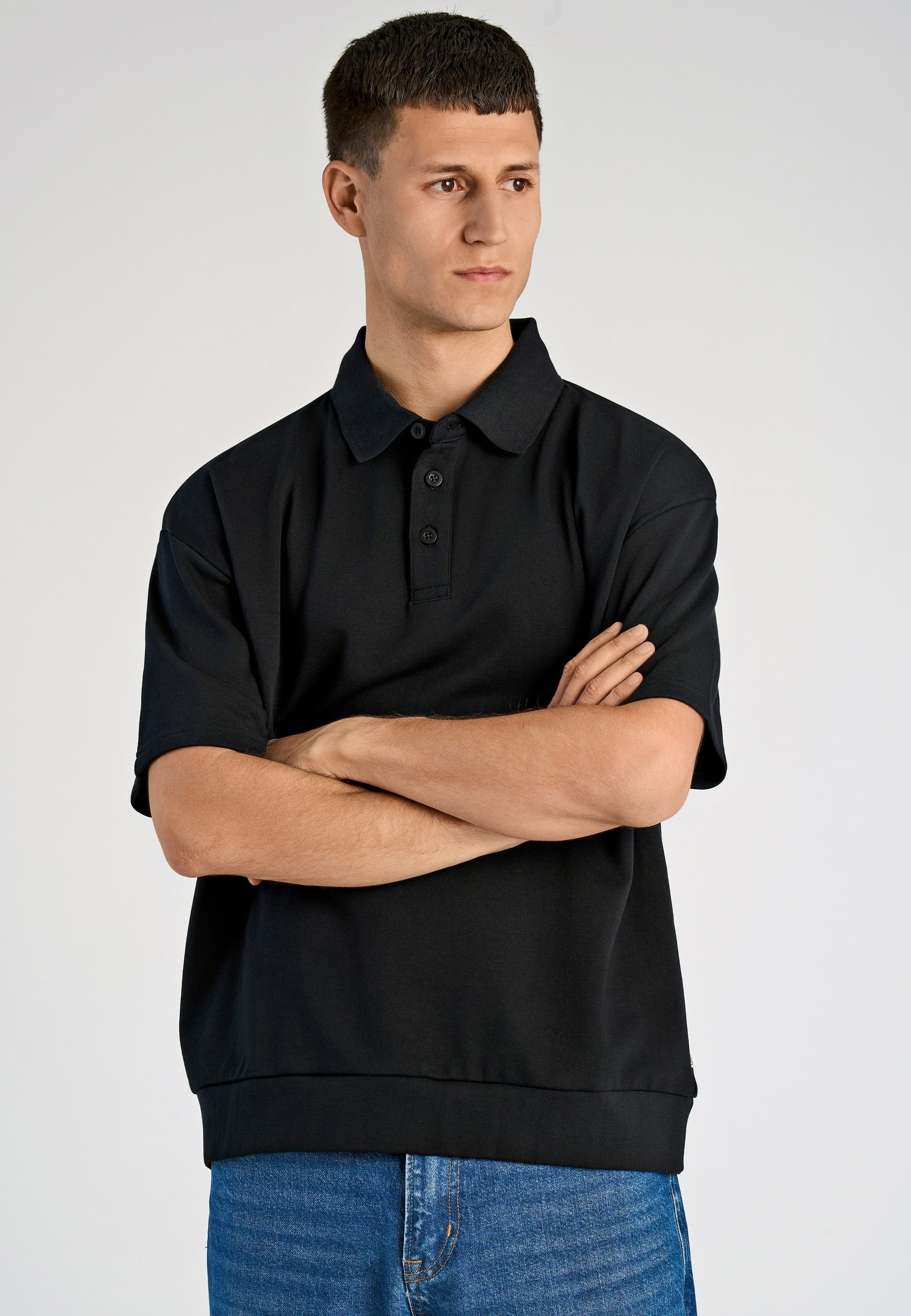 Lindbergh OVERSIZED S/S - Polo shirt - black - Zalando