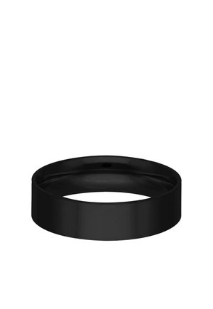 Simple black silicone ring with smooth surface and rounded edges, shown on white background.