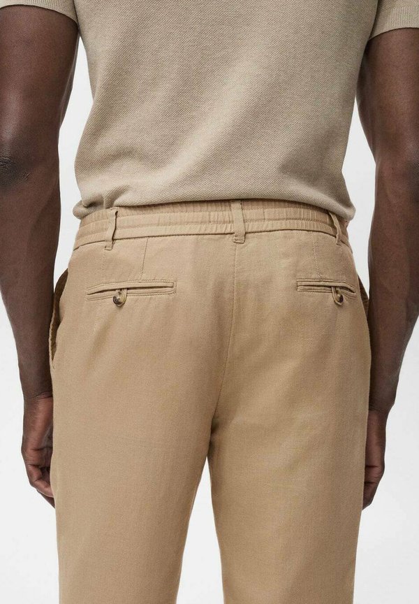 WITH DRAWSTRING - Trousers - beige2