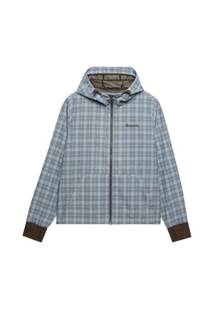 Bench, BENCH X SUPERDRY &AMP; CO BENCH HOODED SHELL ZIP JACKET - Let jakke / Sommerjakker - blue moody check  choc chip